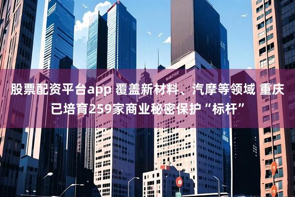 股票配资平台app 覆盖新材料、汽摩等领域 重庆已培育259家商业秘密保护“标杆”