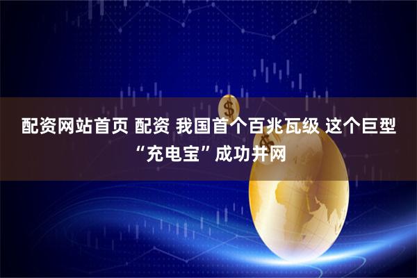 配资网站首页 配资 我国首个百兆瓦级 这个巨型“充电宝”成功并网